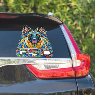 German Shepherd - Colorful Mosaic Art Sticker
