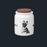 German Shepherd Cookie Jar<br><div class="desc">German Shepherd Dog on a cookie/treat jar with captions. Original ©Woodland Designs</div>