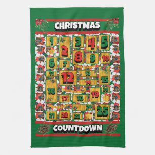 German Shepherd Countdown Christmas Advent Dog Kitchen Towel