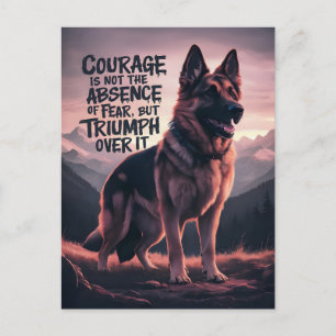 German Shepherd Courage at Sunset Postcard