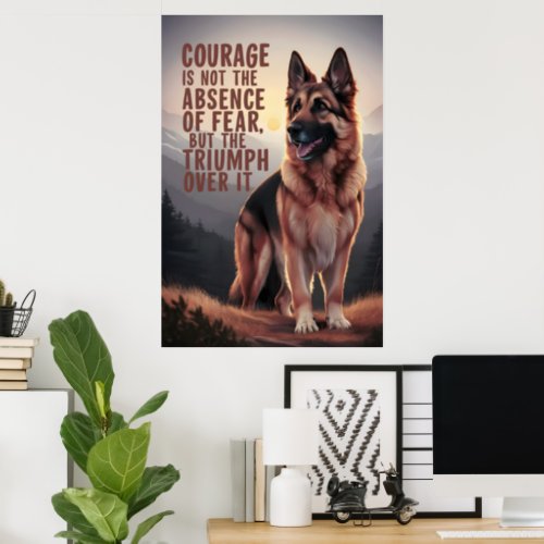 German Shepherd Courage At Sunset Poster