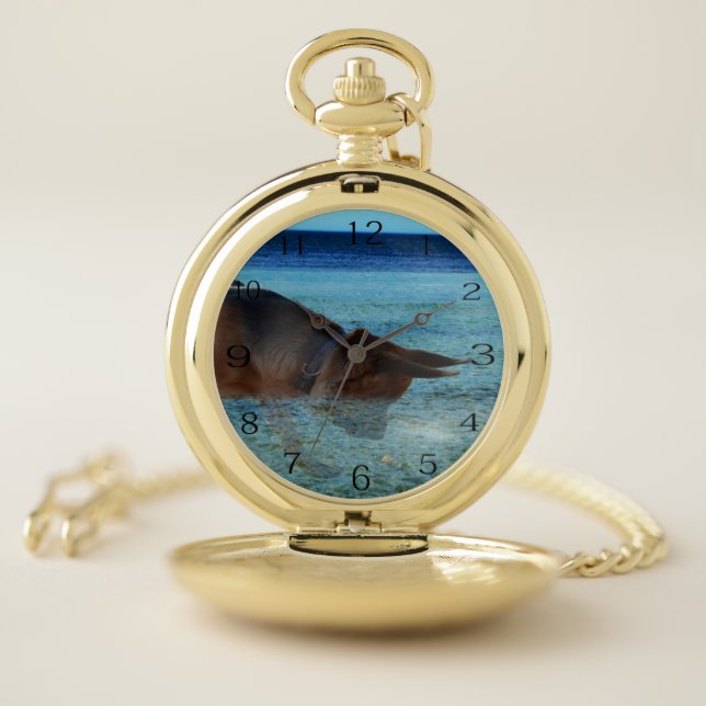 German Shepherd Crabbing Adventure,  Pocket Watch (Inside)