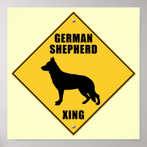 German Shepherd Crossing XING Sign