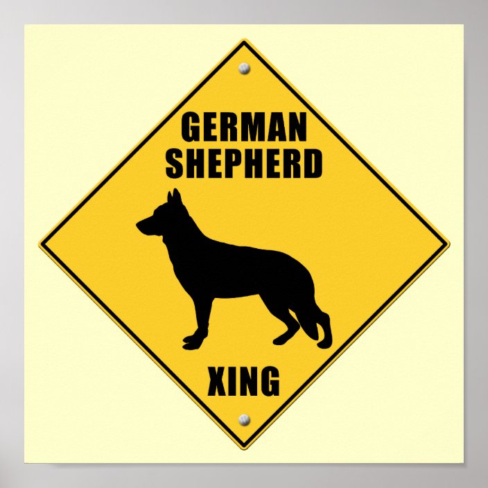 German Shepherd Crossing (XING) Sign | Zazzle.com