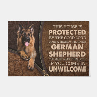 German shepherd custom doormat, House Protected Doormat