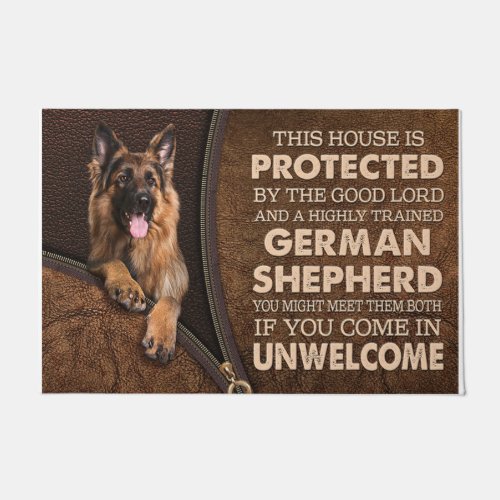 German shepherd custom doormat House Protected Doormat