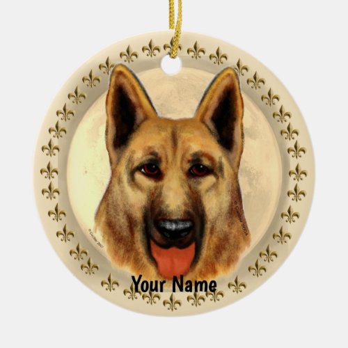 German Shepherd custom name ornament