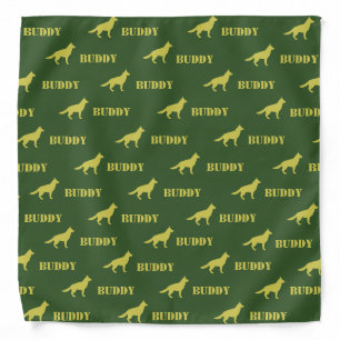 German Shepherd Custom Name Repeat  Bandana