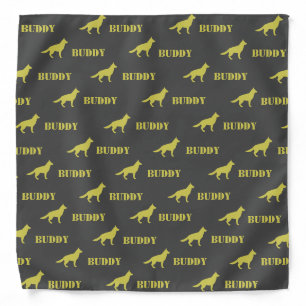 German Shepherd Custom Name Repeat  Bandana