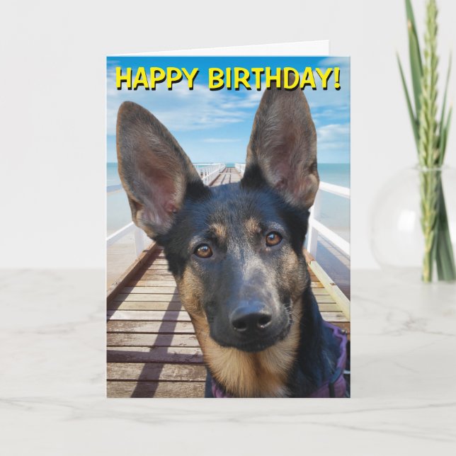 German Shepherd customizable greetings card (Front)
