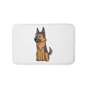 German Shepherd Cute Cartoon Bath Mat