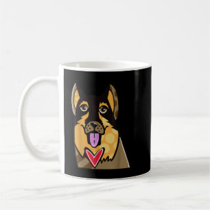 German Shepherd Cute Cartoon Dog Pop-Art Souvenir Coffee Mug