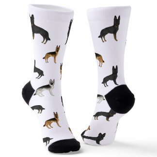 German Shepherd Cute Cartoon Dogs Pattern Socks