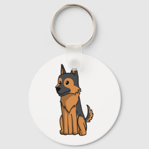 German Shepherd Cute Cartoon  Keychain