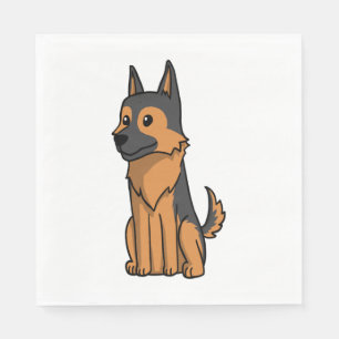 German Shepherd Cute Cartoon Napkins