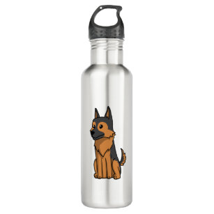 German Shepherd Cute Cartoon  Stainless Steel Water Bottle
