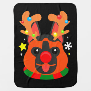 German Shepherd Cute Christmas Baby Blanket