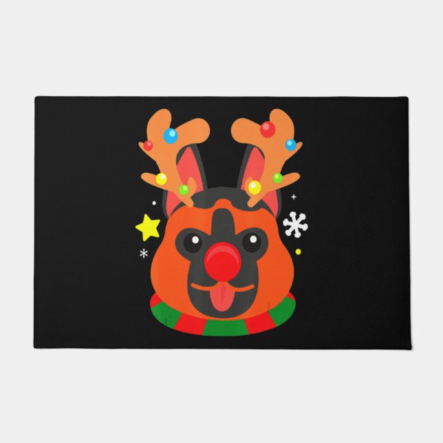 German Shepherd Cute Christmas Doormat (Front)