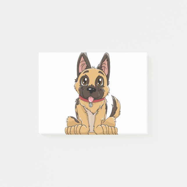 German Shepherd Cute Puppy Post-it Notes (Front)