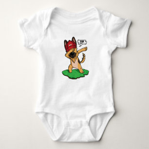 German Shepherd Dabbing Baby Bodysuit
