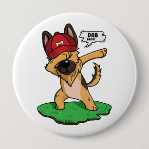 German Shepherd Dabbing Button