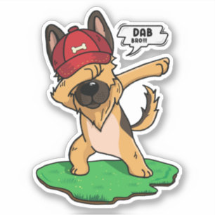 German Shepherd Dabbing Sticker
