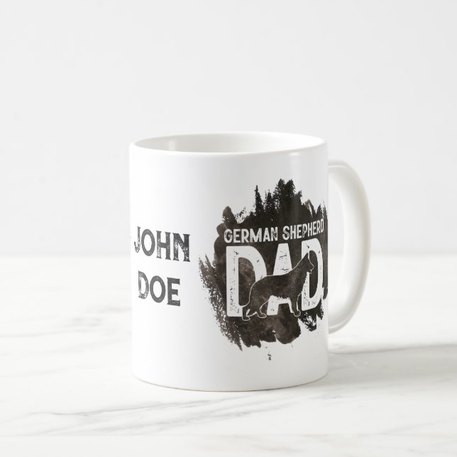 German Shepherd Dad Cute Dog Lover Father's Day Coffee Mug (Front Right)