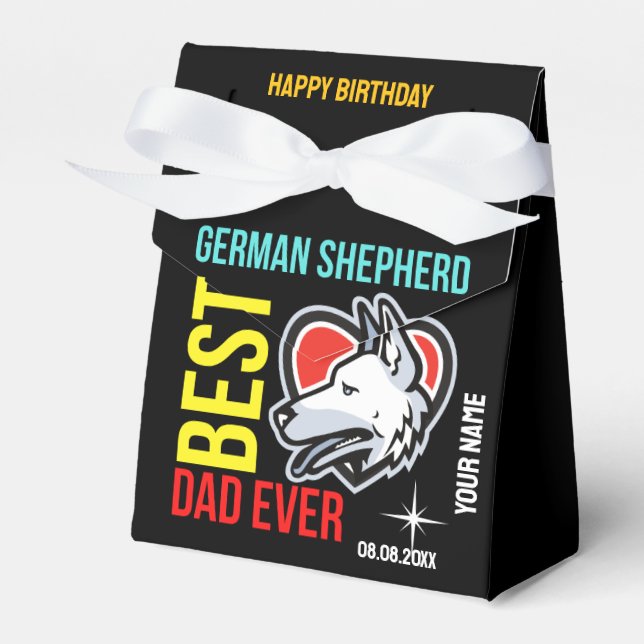 German Shepherd Dad, Dog Dad Birthday       Favor Boxes (Front Side)