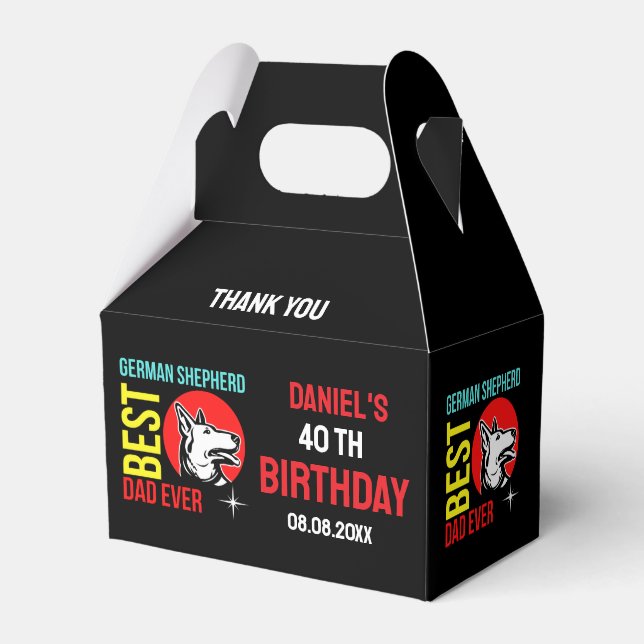 German Shepherd Dad, Dog Dad Birthday       Favor Boxes (Back Side)