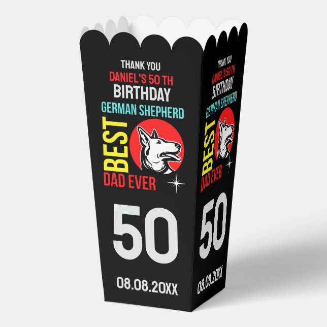 German Shepherd Dad, Dog Dad Birthday       Favor Boxes (Front)