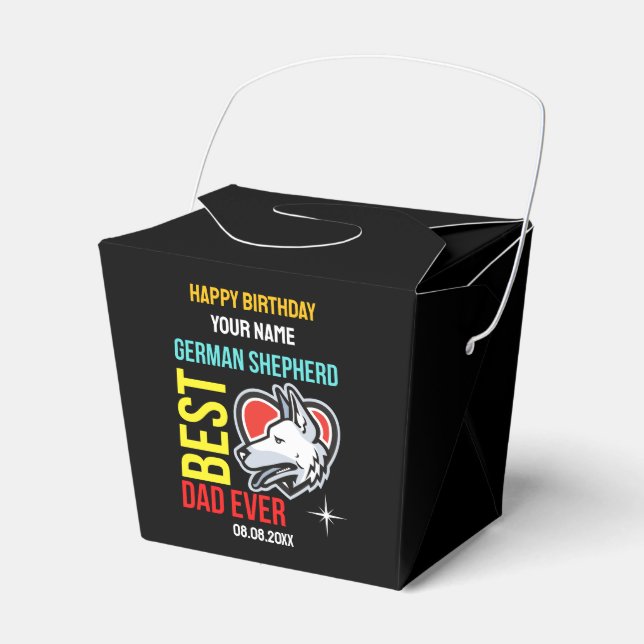German Shepherd Dad, Dog Dad Birthday       Favor Boxes (Front Side)