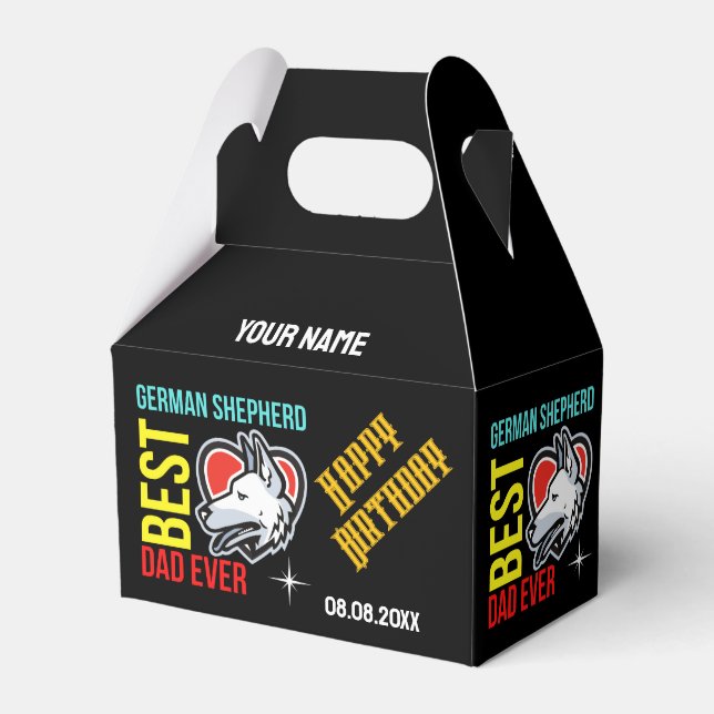 German Shepherd Dad, Dog Dad Birthday       Favor Boxes (Front Side)