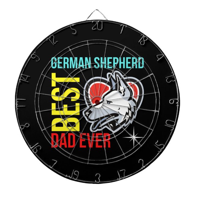 German Shepherd Dad, Dog Dad Dart Board (Front)