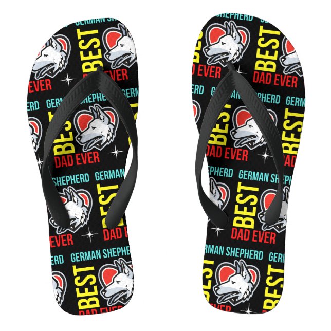 German Shepherd Dad  Flip Flops (Footbed)