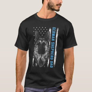 German Shepherd Dad For Men American Flag Dog Dad T-Shirt