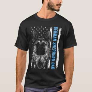 German Shepherd Dad For Men American Flag Dog Dad T-Shirt