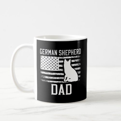 German Shepherd Dad  GSD  US American Flag K 9  Coffee Mug