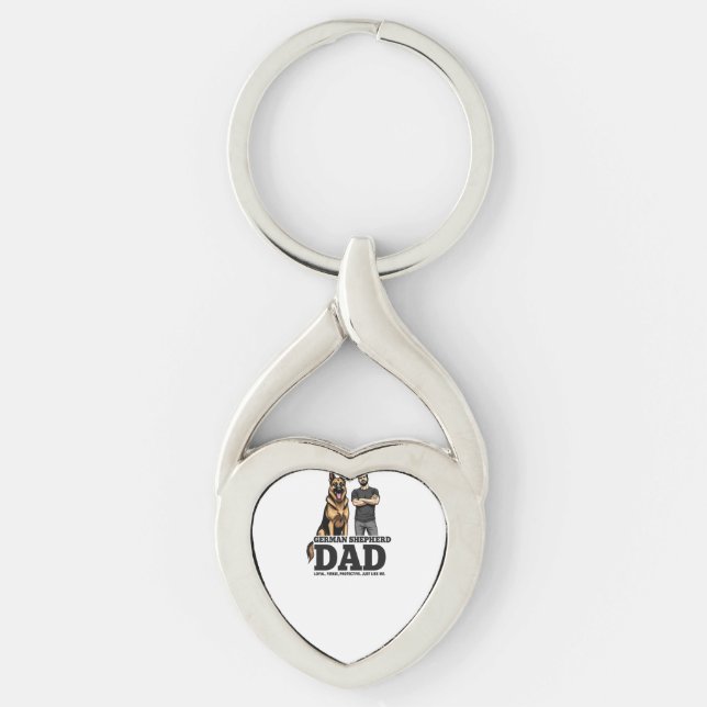 German Shepherd Dad � Loyal. Fierce. Protective. Keychain (Front)