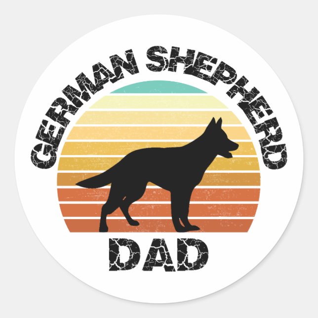 german shepherd dad - shepherd dog gift classic round sticker (Front)