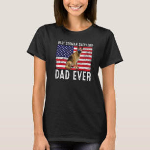 German Shepherd Dad Usa American Flag Dog Owner T-Shirt