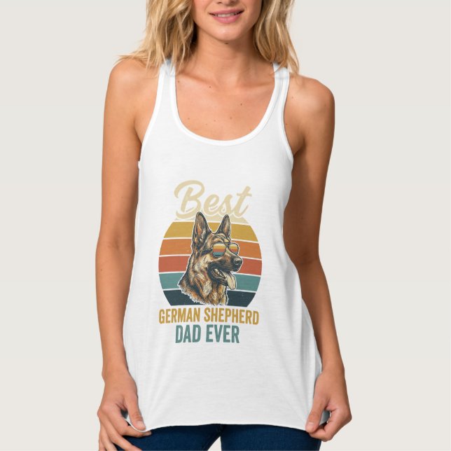 German Shepherd Dad Vintage Sunset Shirt Design (Front)