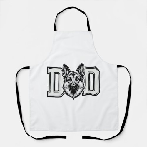 German Shepherd Dad Vintage Vector Shirt Design_1 Apron