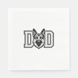 German Shepherd Dad Vintage Vector Shirt Design_1 Napkins