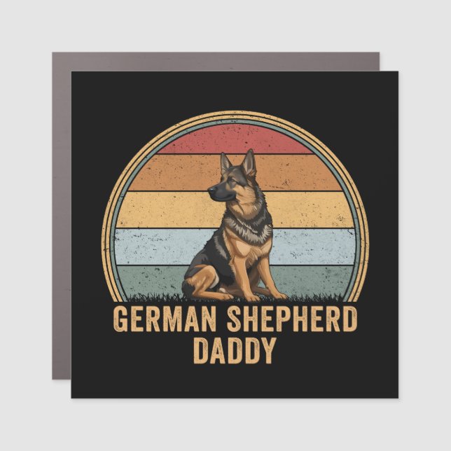German Shepherd Daddy Car Magnet (Front)