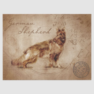 German shepherd decoupage tissue paper