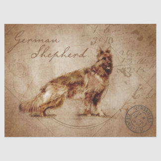 German shepherd decoupage tissue paper