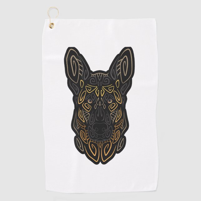 German Shepherd Design German Shepherd Gifts Dog O Golf Towel (Front)