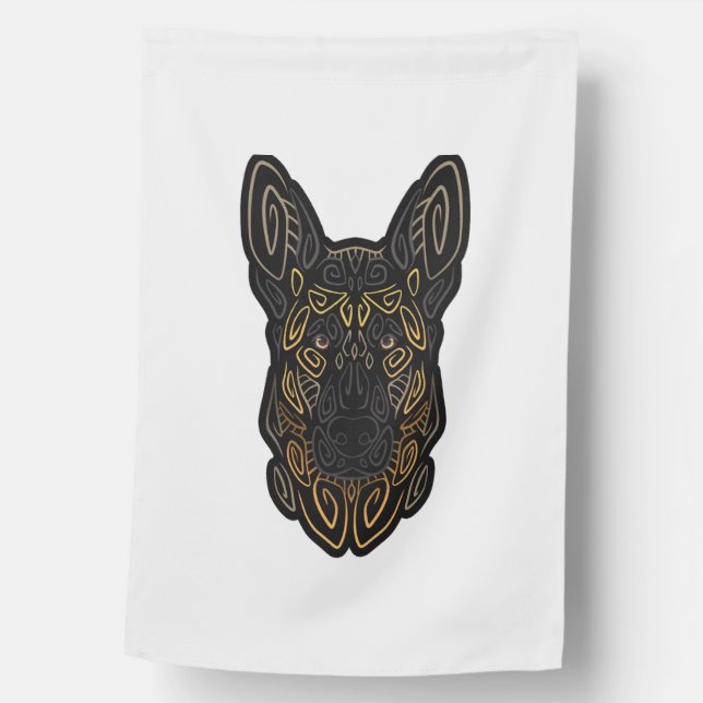 German Shepherd Design German Shepherd Gifts Dog O House Flag (Front)