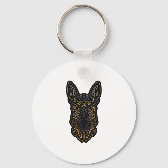 German Shepherd Design German Shepherd Gifts Dog O Keychain (Front)