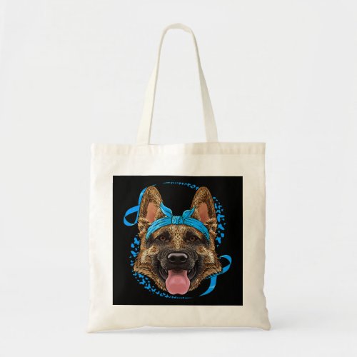 German Shepherd Diabetes Awareness Blue Bandana T1 Tote Bag